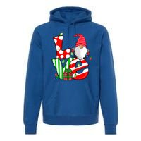 Merry Christmas Love Gnome Christmas Lights Xmas Funny Gift Premium Hoodie