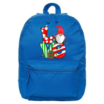 Merry Christmas Love Gnome Christmas Lights Xmas Funny Gift 16 in Basic Backpack