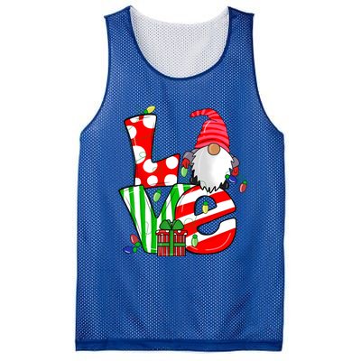 Merry Christmas Love Gnome Christmas Lights Xmas Funny Gift Mesh Reversible Basketball Jersey Tank