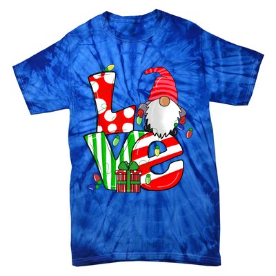 Merry Christmas Love Gnome Christmas Lights Xmas Funny Gift Tie-Dye T-Shirt