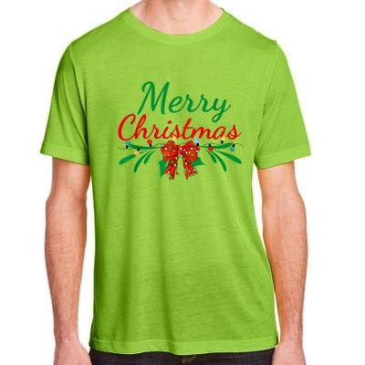 Merry Christmas Lights Red Santa Hat Xmas Family Women Adult ChromaSoft Performance T-Shirt