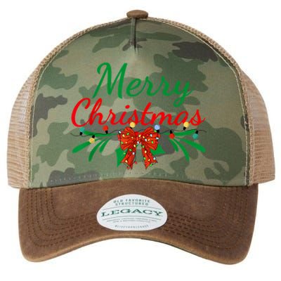 Merry Christmas Lights Red Santa Hat Xmas Family Women Legacy Tie Dye Trucker Hat