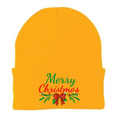 Merry Christmas Lights Red Santa Hat Xmas Family Women Knit Cap Winter Beanie