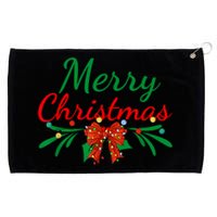 Merry Christmas Lights Red Santa Hat Xmas Family Women Grommeted Golf Towel