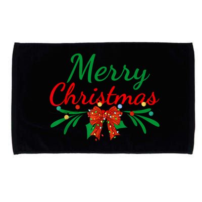 Merry Christmas Lights Red Santa Hat Xmas Family Women Microfiber Hand Towel