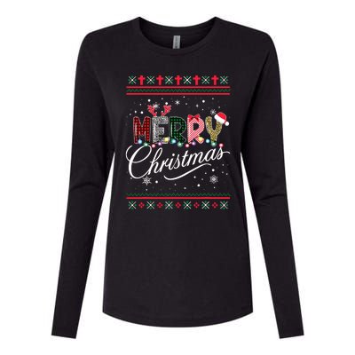 Merry Christmas Leopard Buffalo Red Plaid For Women Womens Cotton Relaxed Long Sleeve T-Shirt