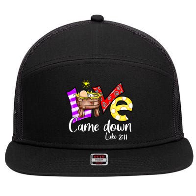 Merry Christmas Love Came Down Luke-211 Thanksgiving Jesus 7 Panel Mesh Trucker Snapback Hat