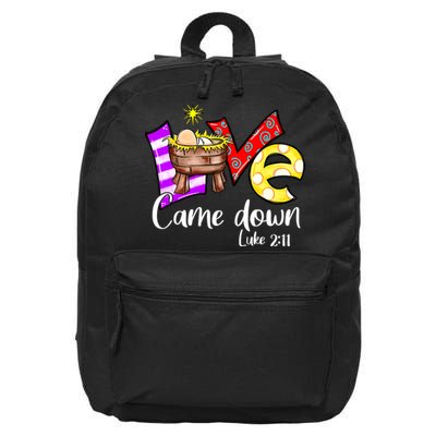 Merry Christmas Love Came Down Luke-211 Thanksgiving Jesus 16 in Basic Backpack