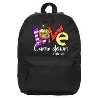 Merry Christmas Love Came Down Luke-211 Thanksgiving Jesus 16 in Basic Backpack