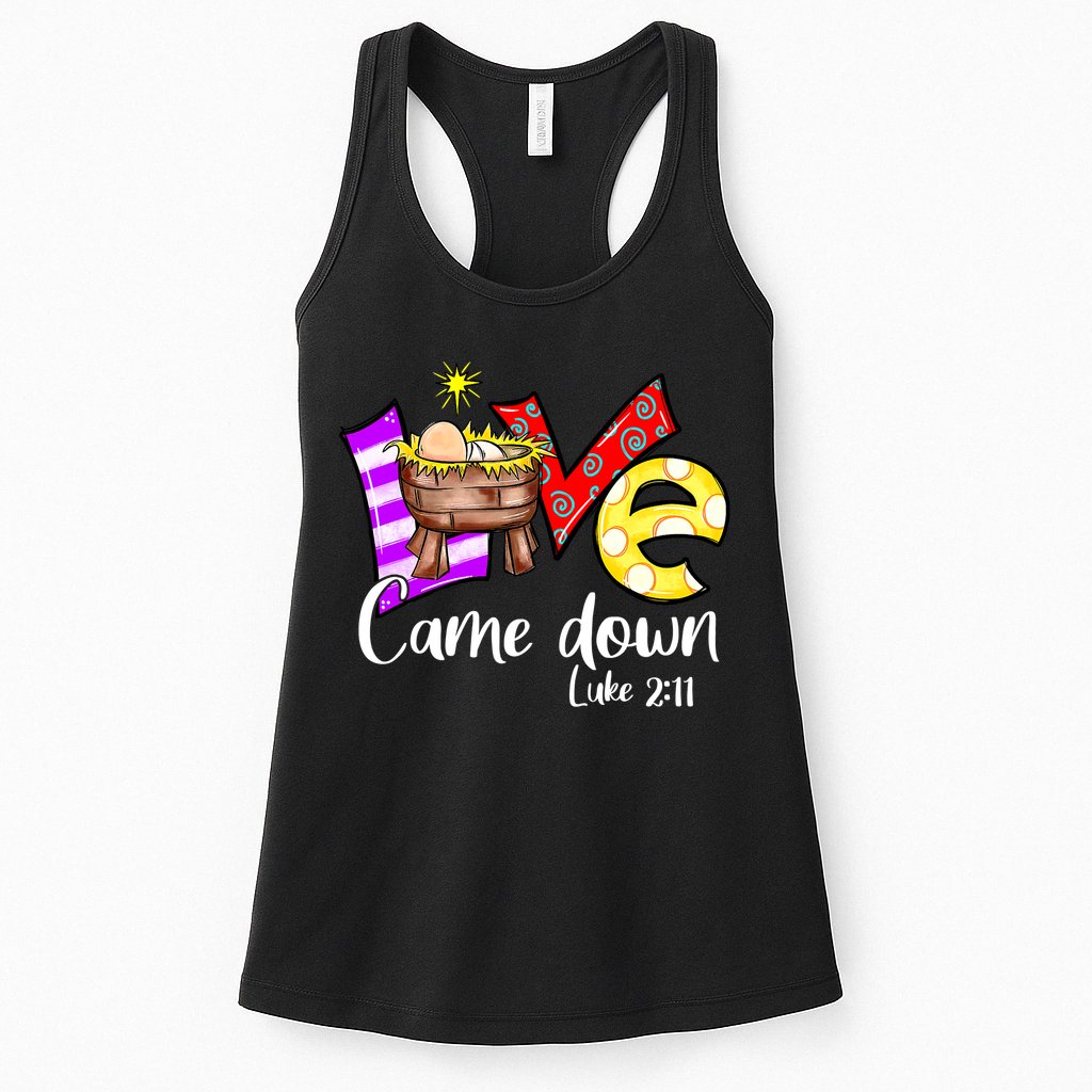 Merry Christmas Love Came Down Luke-211 Thanksgiving Jesus Womens Tank Top