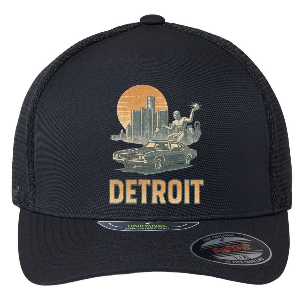 Motor City Legends Detroit Vintage Muscle Flexfit Unipanel Trucker Cap