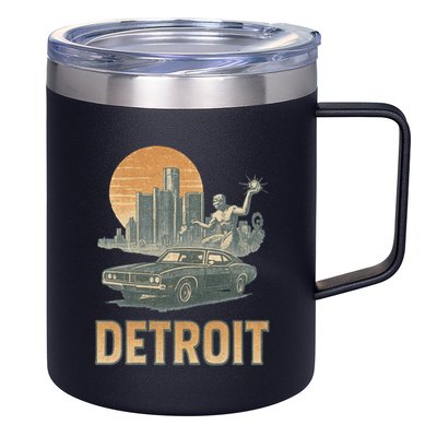Motor City Legends Detroit Vintage Muscle 12oz Stainless Steel Coffee Mug