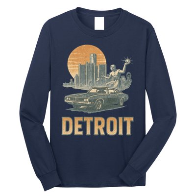 Motor City Legends Detroit Vintage Muscle Long Sleeve Shirt