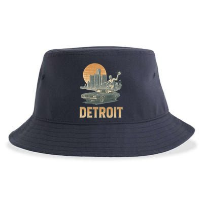 Motor City Legends Detroit Vintage Muscle Sustainable Bucket Hat
