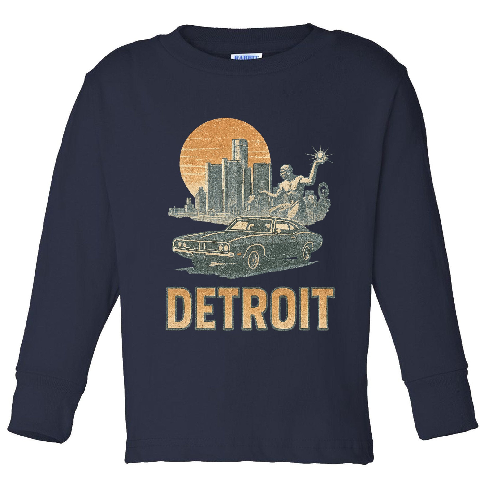 Motor City Legends Detroit Vintage Muscle Toddler Long Sleeve Shirt