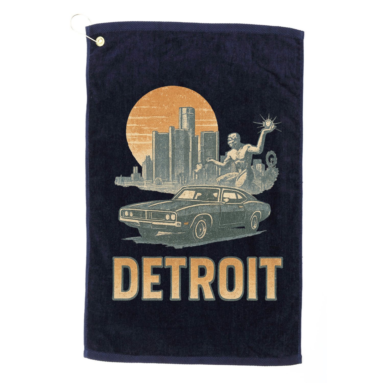 Motor City Legends Detroit Vintage Muscle Golf Towel