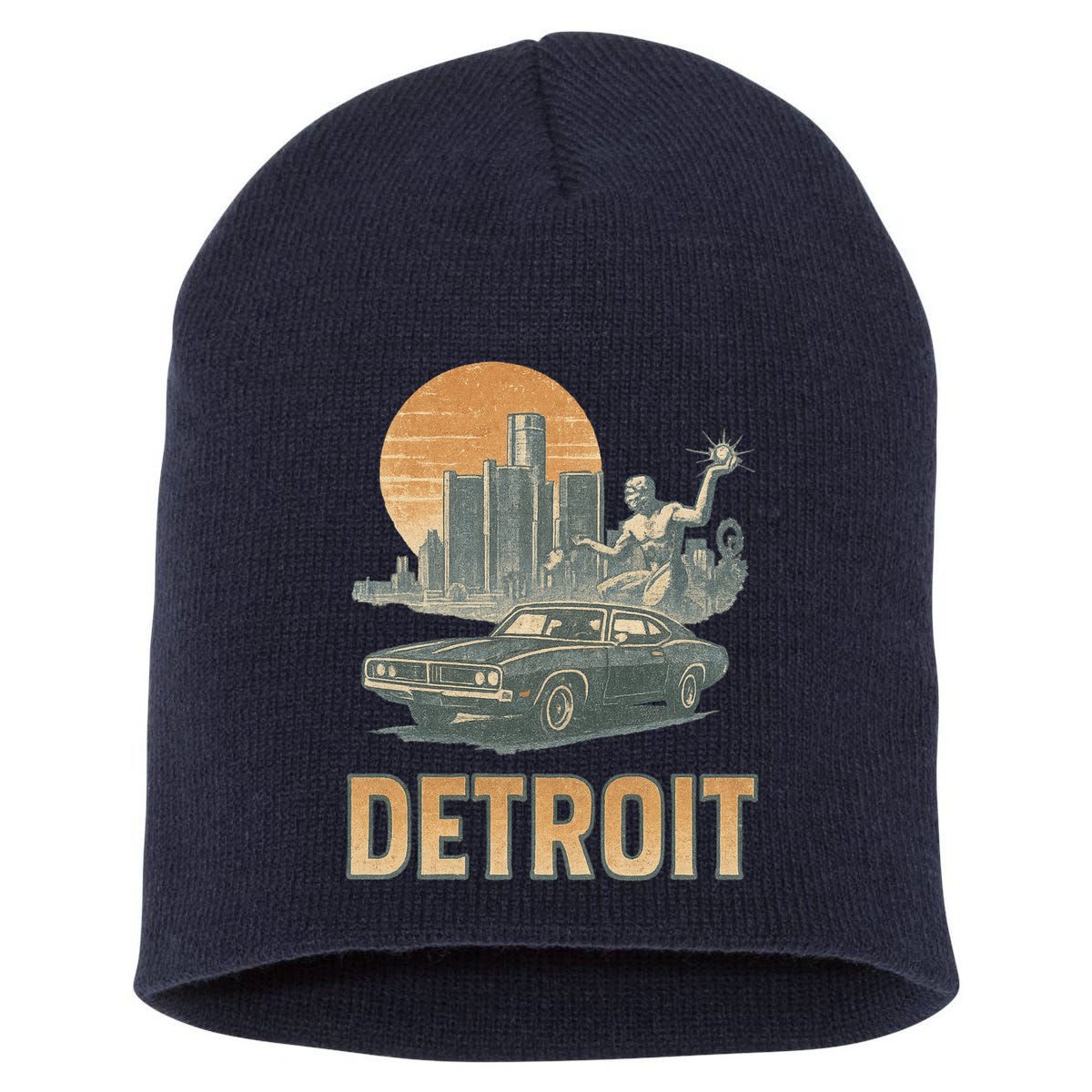 Motor City Legends Detroit Vintage Muscle Short Acrylic Beanie