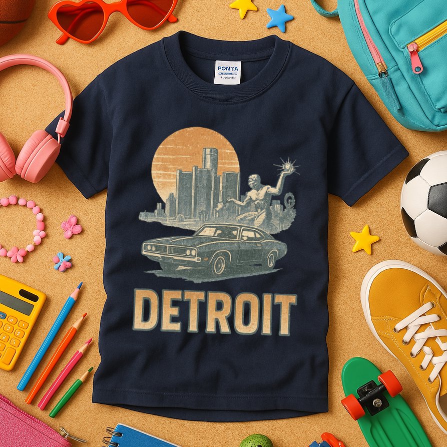 Motor City Legends Detroit Vintage Muscle Kids T-Shirt