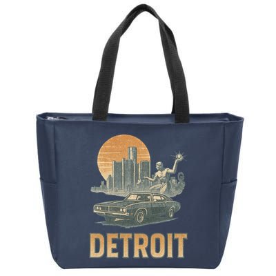 Motor City Legends Detroit Vintage Muscle Zip Tote Bag