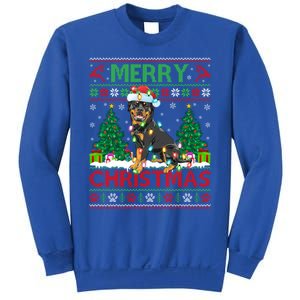 Merry Christmas Lighting Ugly Rottweiler Christmas Gift Sweatshirt