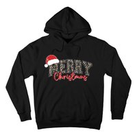 Merry Christmas Leopard Merry Christmas Varsity With Santa Hat Hoodie