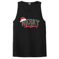 Merry Christmas Leopard Merry Christmas Varsity With Santa Hat PosiCharge Competitor Tank