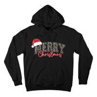 Merry Christmas Leopard Merry Christmas Varsity With Santa Hat Tall Hoodie