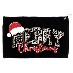 Merry Christmas Leopard Merry Christmas Varsity With Santa Hat Grommeted Golf Towel