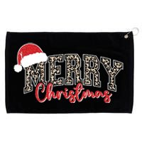 Merry Christmas Leopard Merry Christmas Varsity With Santa Hat Grommeted Golf Towel