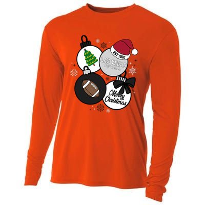 Merry Christmas Las Vegas Football Est 1960 Cooling Performance Long Sleeve Crew