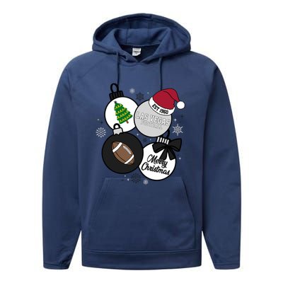 Merry Christmas Las Vegas Football Est 1960 Performance Fleece Hoodie