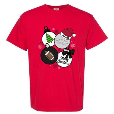 Merry Christmas Las Vegas Football Est 1960 Garment-Dyed Heavyweight T-Shirt