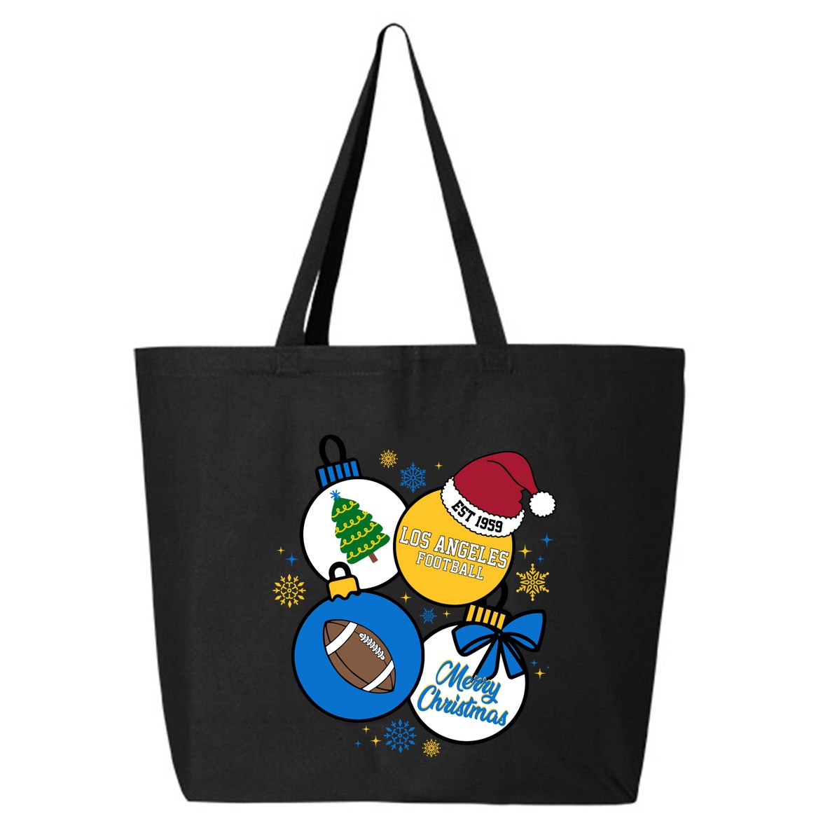 Merry Christmas Los Angeles Football Est 1959 25L Jumbo Tote