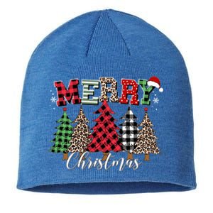 Merry Christmas Leopard Buffalo Red Plaid Meaningful Gift Sustainable Beanie