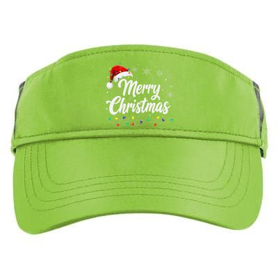 Merry Christmas Lights Red Family Santa Hat Xmas Adult Drive Performance Visor