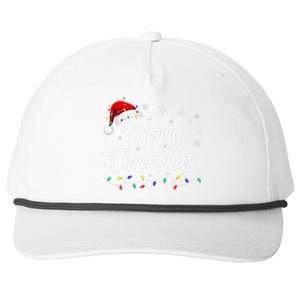 Merry Christmas Lights Red Family Santa Hat Xmas Snapback Five-Panel Rope Hat