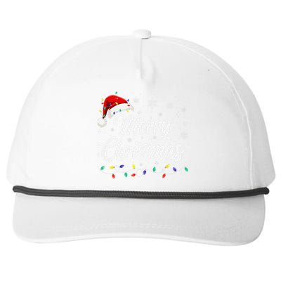 Merry Christmas Lights Red Family Santa Hat Xmas Snapback Five-Panel Rope Hat