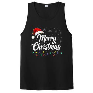 Merry Christmas Lights Red Family Santa Hat Xmas PosiCharge Competitor Tank