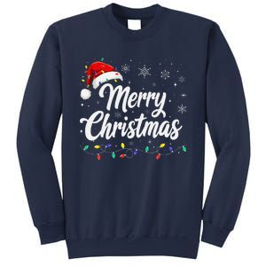 Merry Christmas Lights Red Family Santa Hat Xmas Sweatshirt