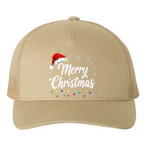 Merry Christmas Lights Red Family Santa Hat Xmas Yupoong Adult 5-Panel Trucker Hat