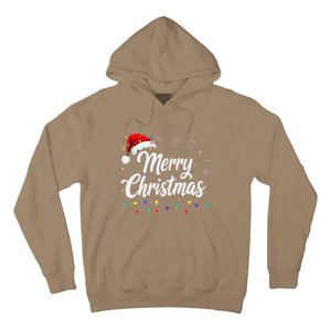 Merry Christmas Lights Red Family Santa Hat Xmas Hoodie