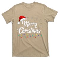 Merry Christmas Lights Red Family Santa Hat Xmas T-Shirt