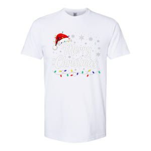 Merry Christmas Lights Red Family Santa Hat Xmas Softstyle CVC T-Shirt