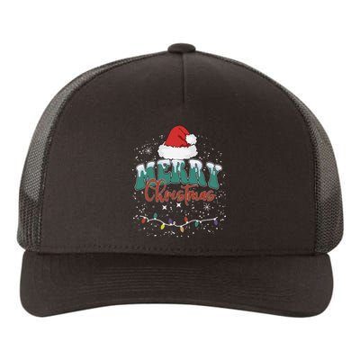 Merry Christmas Led Lights Red Santa Hat Family Yupoong Adult 5-Panel Trucker Hat