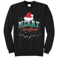 Merry Christmas Led Lights Red Santa Hat Family Sweatshirt