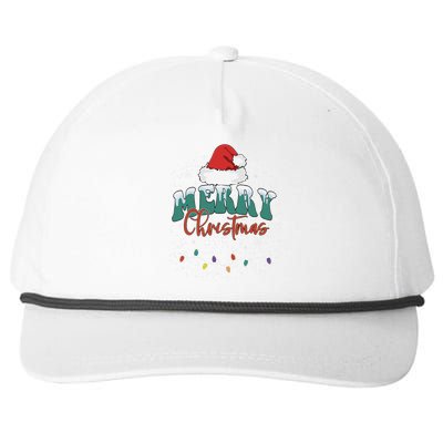 Merry Christmas Led Lights Red Santa Hat Family Snapback Five-Panel Rope Hat