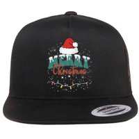 Merry Christmas Led Lights Red Santa Hat Family Flat Bill Trucker Hat