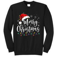 Merry Christmas Lights Red Santa Hat Xmas Family Sweatshirt