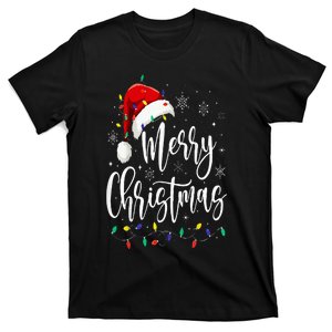 Merry Christmas Lights Red Santa Hat Xmas Family T-Shirt