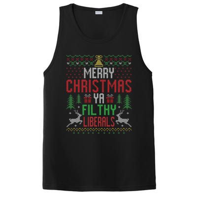 Merry Christmas Liberals Filthy Ya Funny Xmas AntiBiden  PosiCharge Competitor Tank